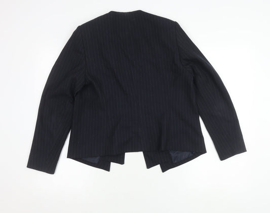 Next Women's Black Petite Pinstripe Blazer, Size 14