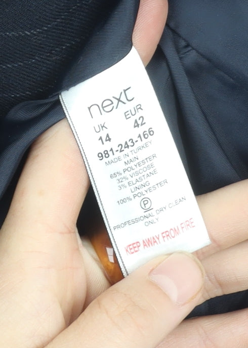 Next Women's Black Petite Pinstripe Blazer, Size 14