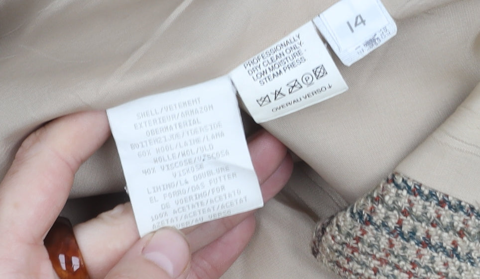 Liz Claiborne Beige Plaid Blazer for Women Size 16