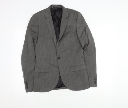 Mens UK Size 34 Topman Regular Grey Suit Jacket