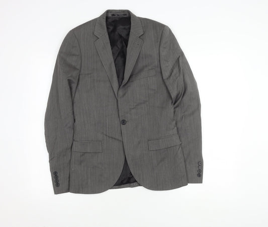 Mens UK Size 34 Topman Regular Grey Suit Jacket