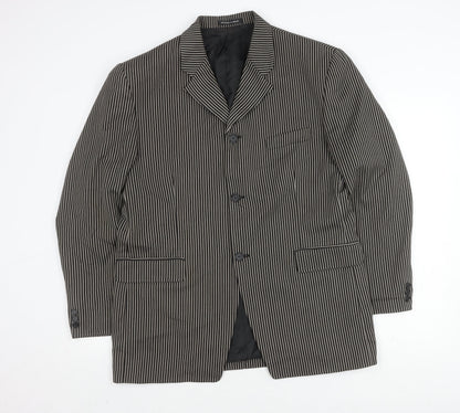 Woods & Gray Men's Black Striped Blazer Large