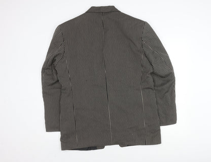Woods & Gray Men's Black Striped Blazer Large