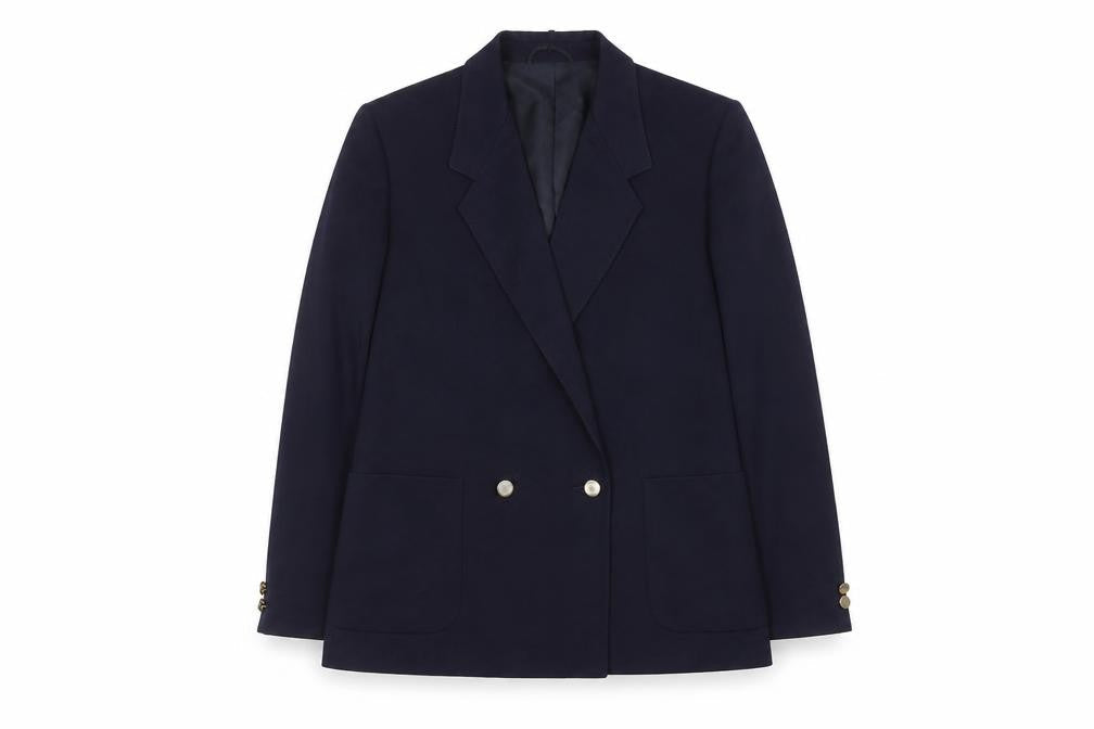 Marks and Spencer Women's Blue Blazer, Size 14, Double-Breasted