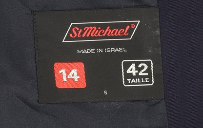 Marks and Spencer Women's Blue Blazer, Size 14, Double-Breasted