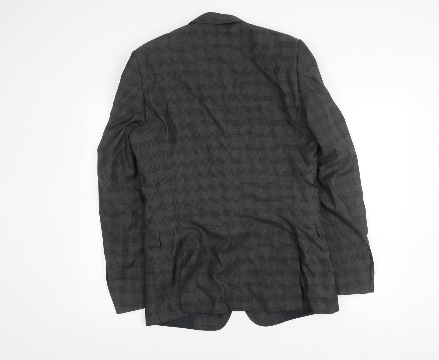 The Kooples Men's Grey Fitted Plaid Jacket UK 40