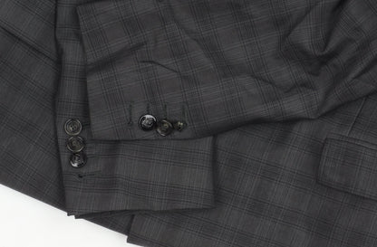 The Kooples Men's Grey Fitted Plaid Jacket UK 40