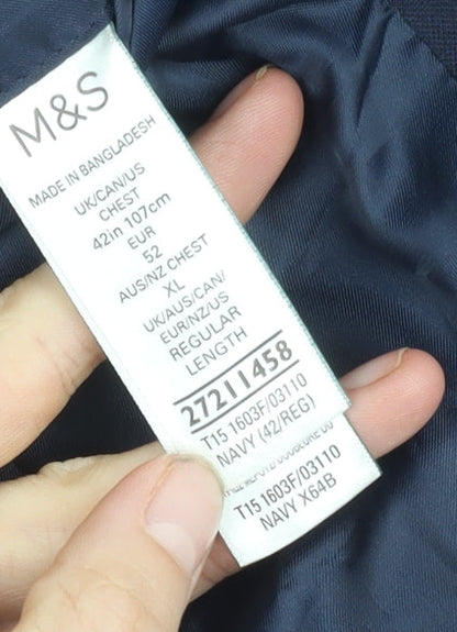 Mens UK Size 42 Marks and Spencer Regular Blue Suit Jacket