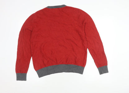 Tommy Hilfiger Men's Red Pullover Jumper, Size S