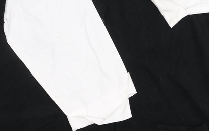 EWM Women’s Black White Blouse, Plus Size 22-24, Collared