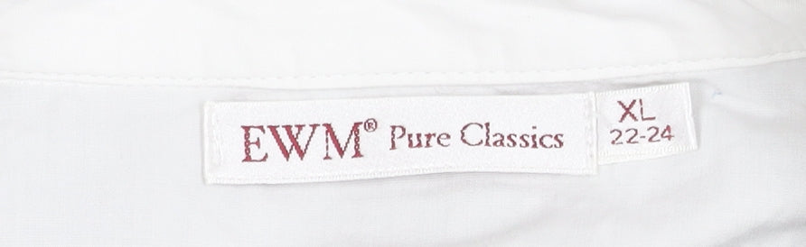 EWM Women’s Black White Blouse, Plus Size 22-24, Collared