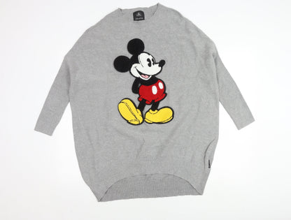 Disney Women’s Grey Mickey Pullover Jumper L