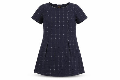 White Stuff Women's Blue A-Line Dress, Size 14, Check Pattern