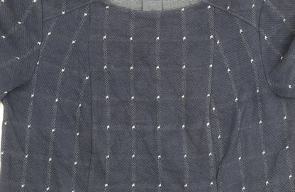White Stuff Women's Blue A-Line Dress, Size 14, Check Pattern