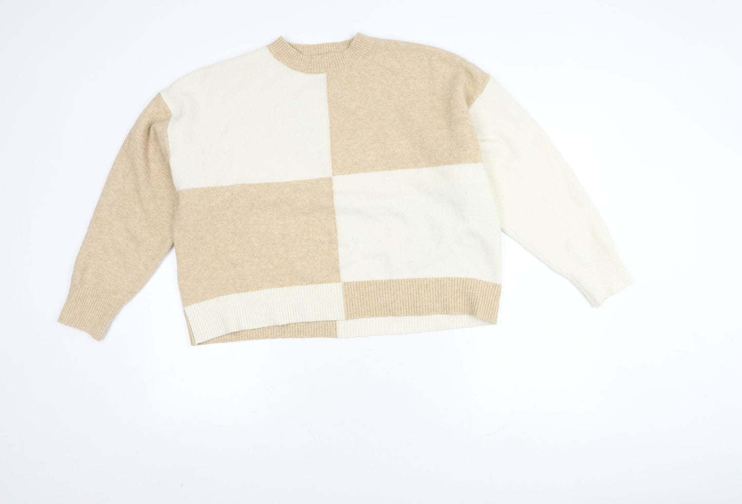 Womens UK Size 12 MNG Beige Pullover Jumper