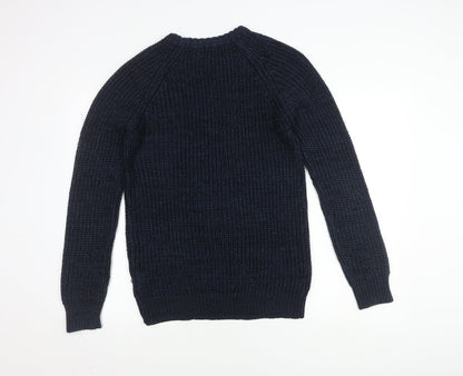 Brave Soul Men's Blue Pullover Jumper, Medium