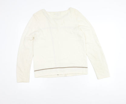 Paul Costelloe Women's Ivory Silk Wool Angora Cardigan