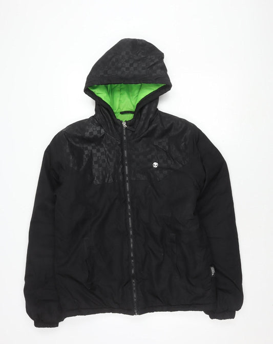 Unisex Adults UK Size XS Hot Fuz Black Puffer Jacket