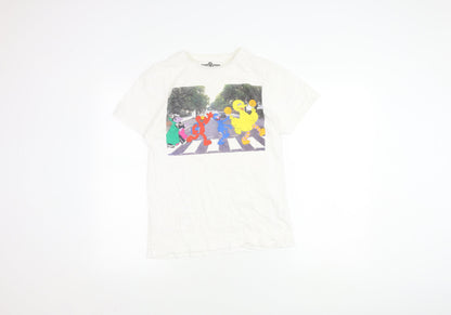 Sesame Street Mens White Medium Cartoon T-Shirt