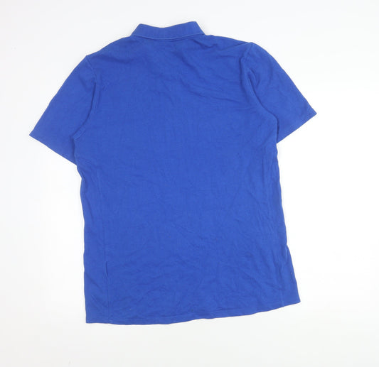 Umbro Men's Blue Short Sleeve Polo Shirt Medium