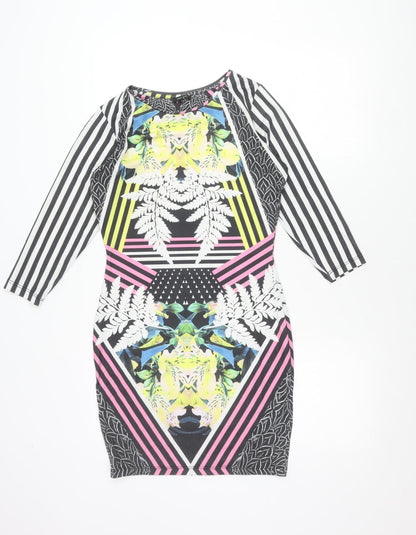 River Island Women's Multicoloured Bodycon Dress Size 10