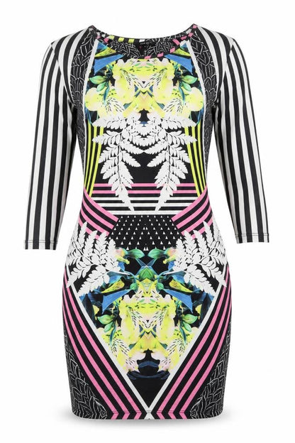 River Island Women's Multicoloured Bodycon Dress Size 10