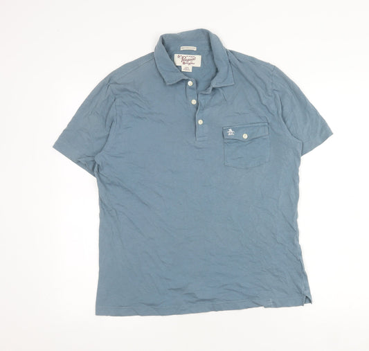 Original Penguin Blue Slim Fit Men's Polo L