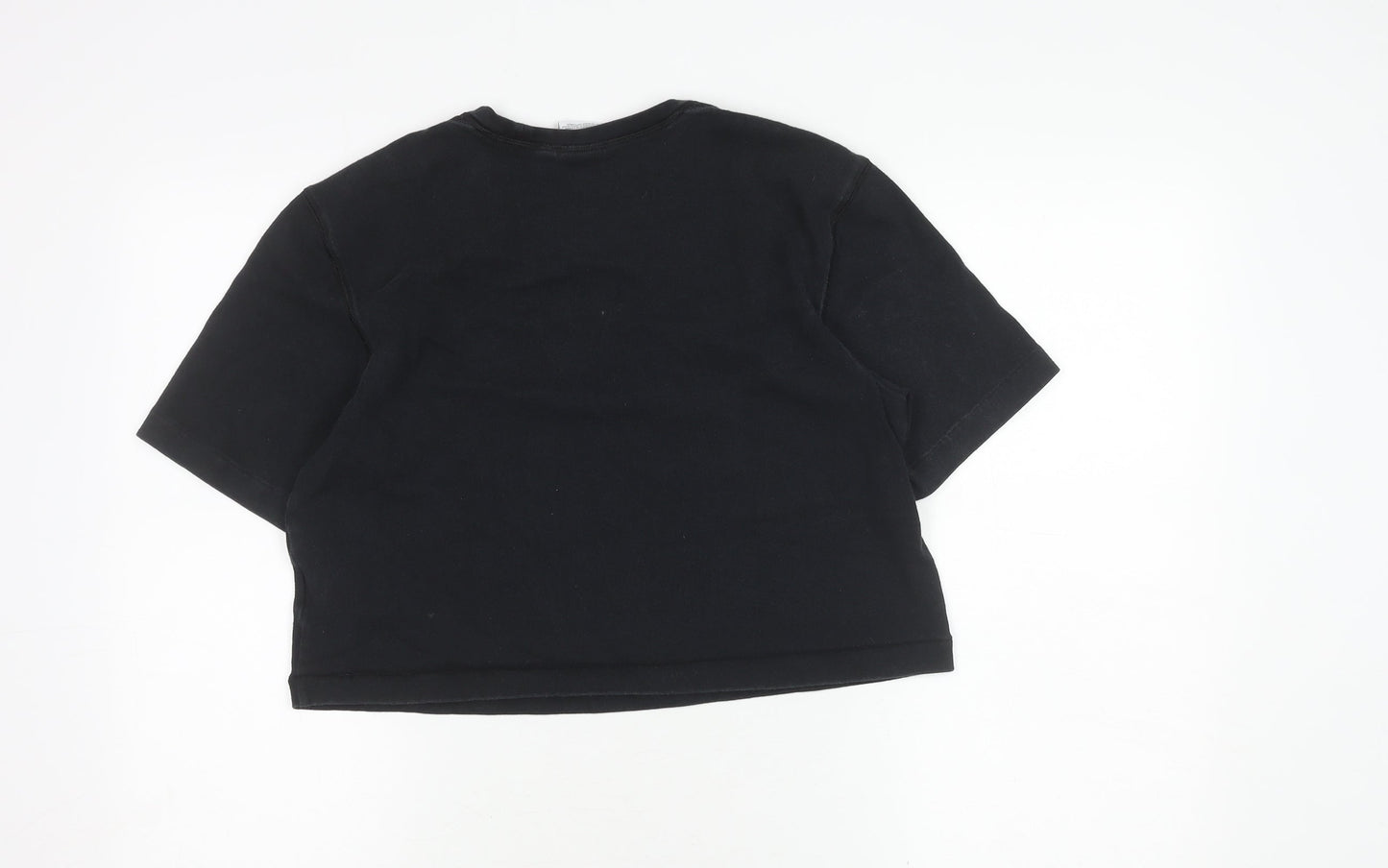 Womens UK Size 8 adidas Black Cropped T-Shirt