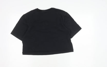 Womens UK Size 8 adidas Black Cropped T-Shirt