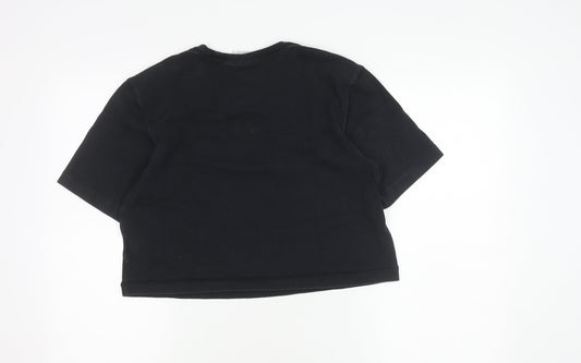 Womens UK Size 8 adidas Black Cropped T-Shirt