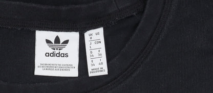 Womens UK Size 8 adidas Black Cropped T-Shirt
