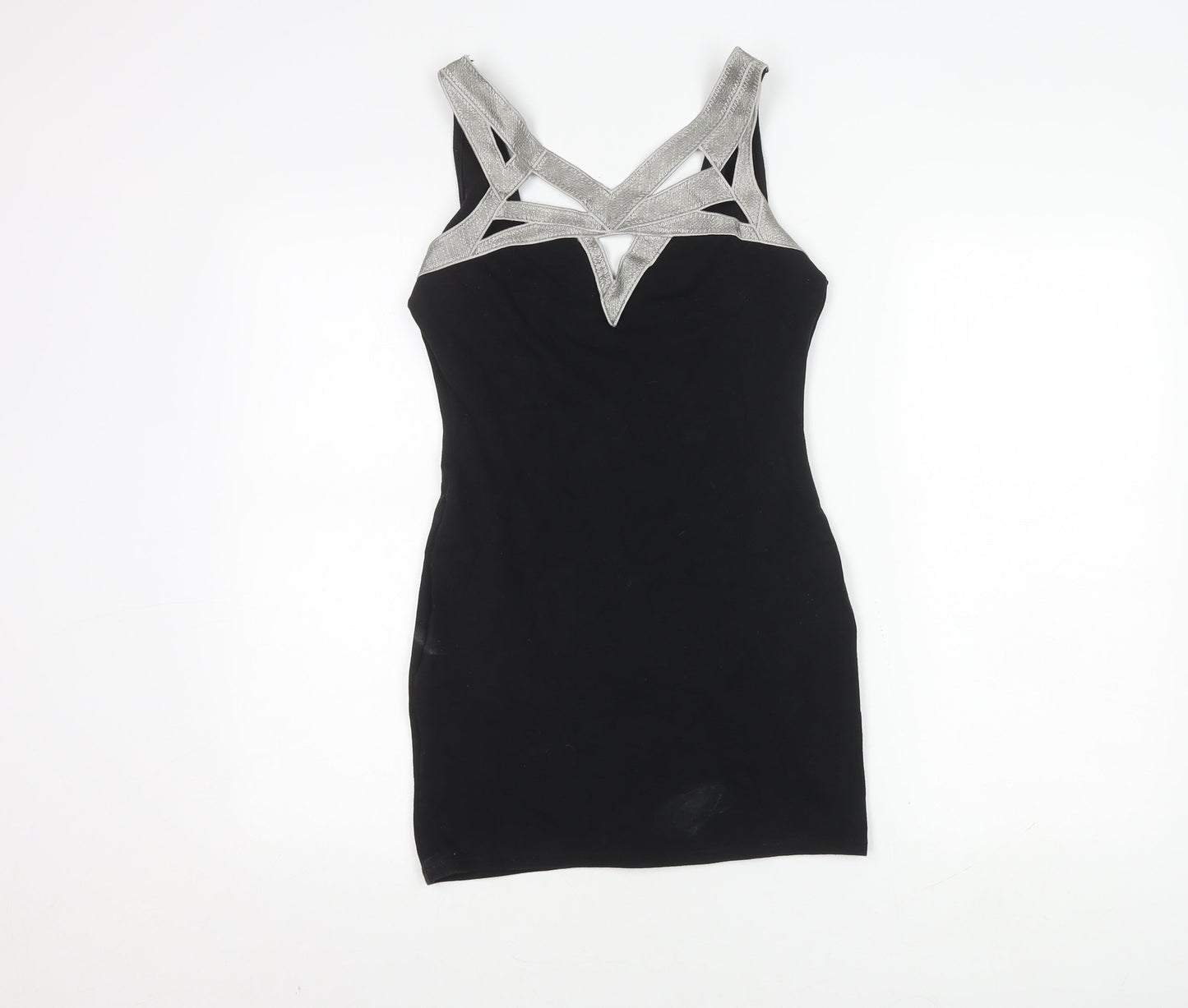 Miss Selfridge Women Black Bodycon Mini Dress Size 10