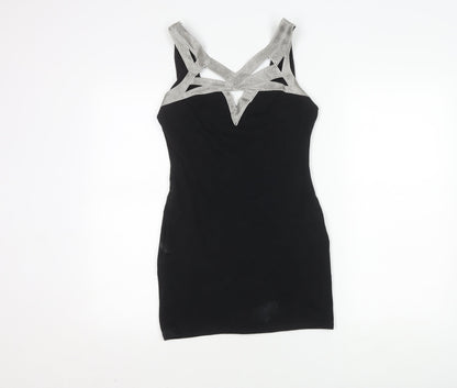 Miss Selfridge Women Black Bodycon Mini Dress Size 10