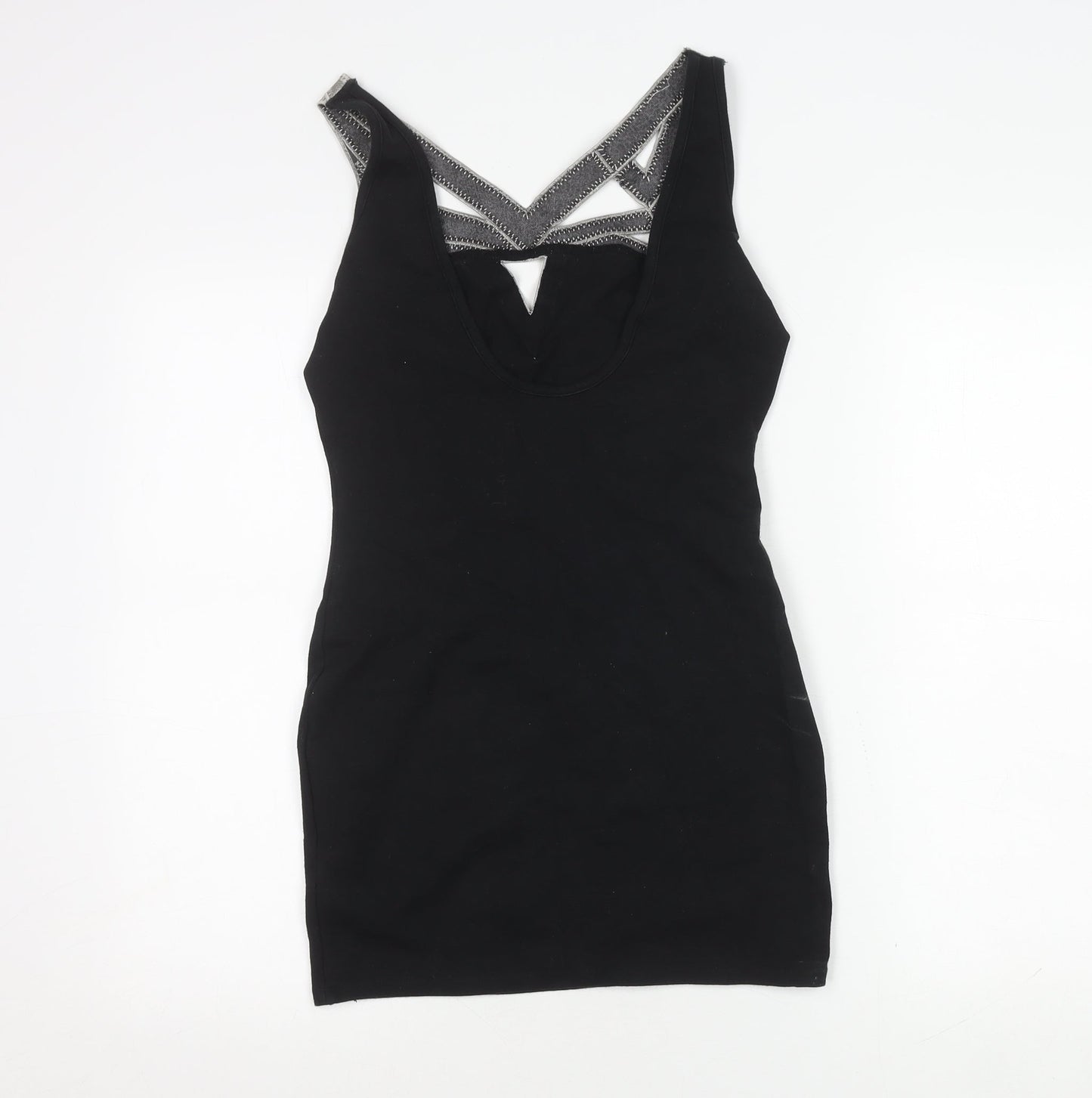 Miss Selfridge Women Black Bodycon Mini Dress Size 10