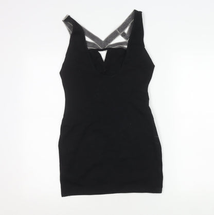 Miss Selfridge Women Black Bodycon Mini Dress Size 10
