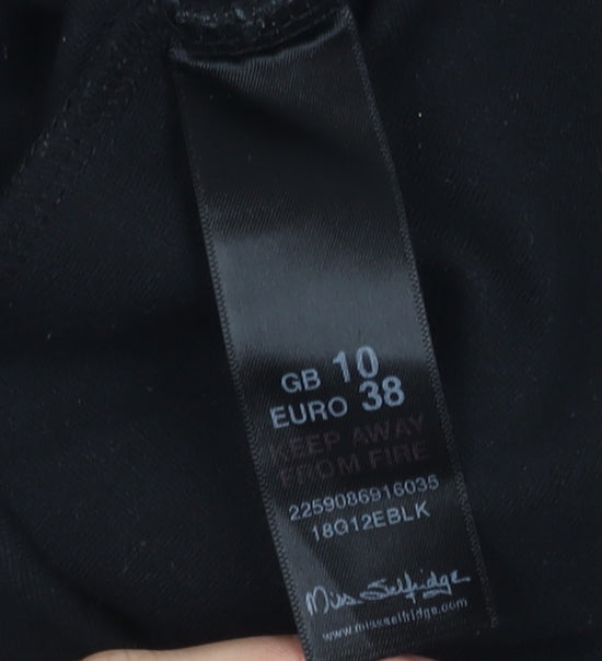 Miss Selfridge Women Black Bodycon Mini Dress Size 10