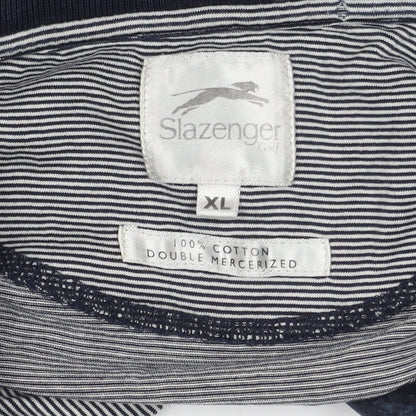 Slazenger Men's XL Black Striped Polo Shirt