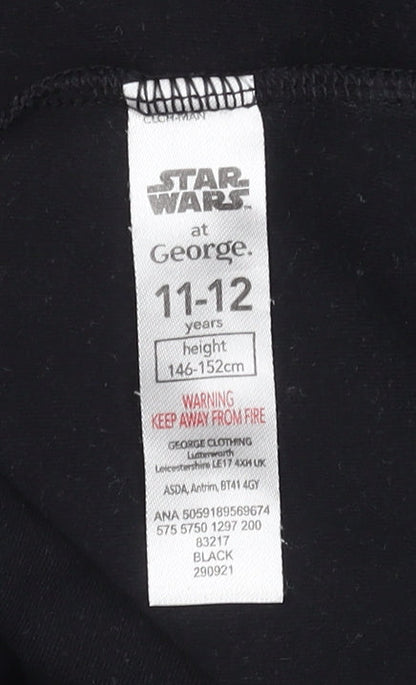 George Boys Black Star Wars T-Shirt 11-12 Years
