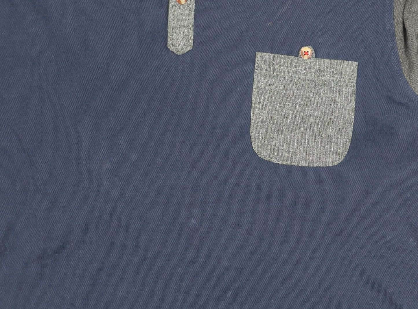 Soviet Men's Medium Blue Long Sleeve Colourblock Polo