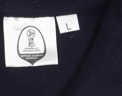 Men's Blue England Polo Shirt, L - Short Sleeve, Sport