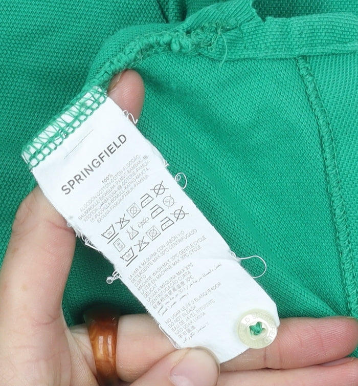 Springfield Men's Green Polo Shirt Size M