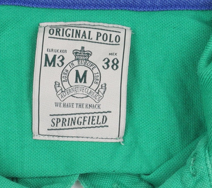 Springfield Men's Green Polo Shirt Size M