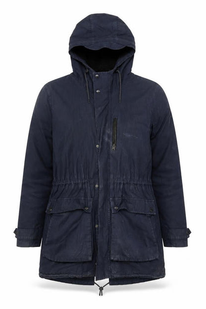 Original Penguin Women's Blue Parka Jacket M with Hood
