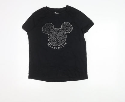 Womens UK Size M Disney Black  T-Shirt