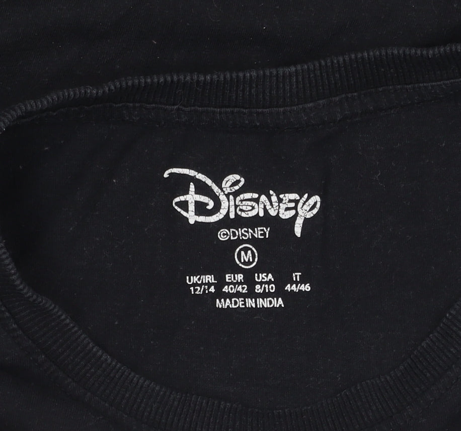 Womens UK Size M Disney Black  T-Shirt