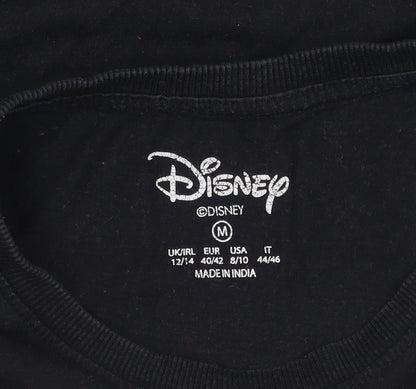 Womens UK Size M Disney Black  T-Shirt