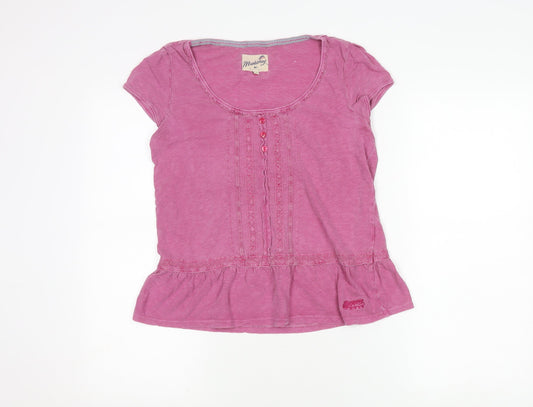 Mantaray Women's Pink Scoop Neck T-Shirt Size 14