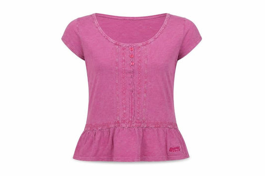 Womens UK Size 14 Mantaray Pink Basic T-Shirt