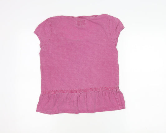 Mantaray Women's Pink Scoop Neck T-Shirt Size 14