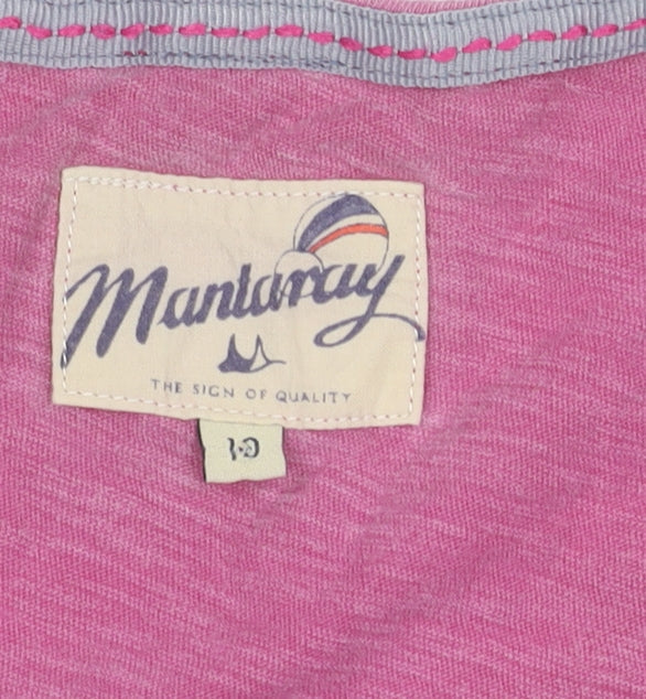 Mantaray Women's Pink Scoop Neck T-Shirt Size 14